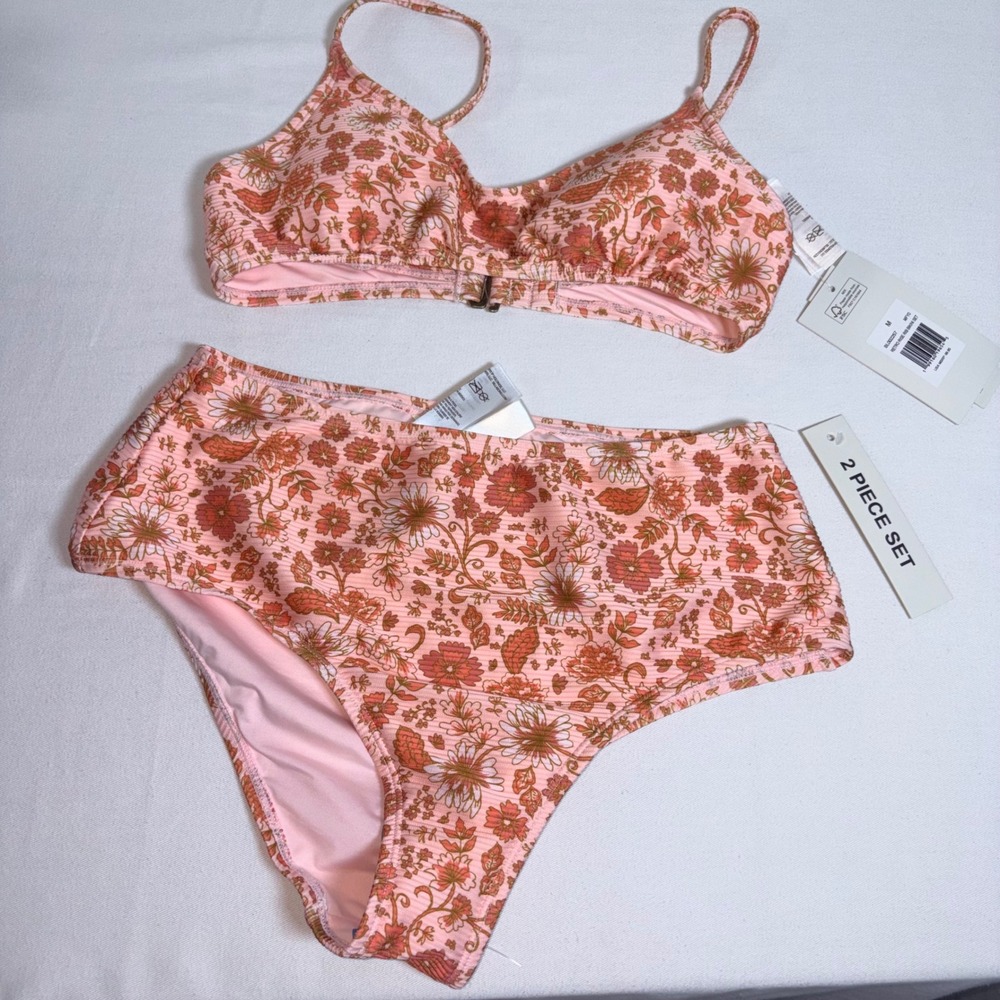Billabong Pink Floral Two-Piece Bikini Set